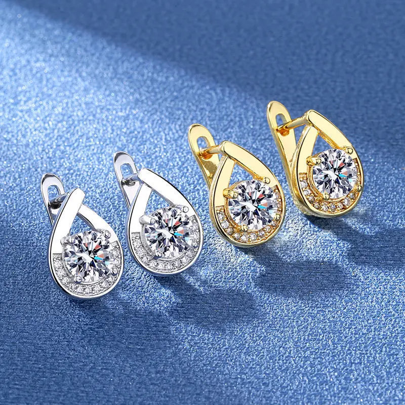 925 Sterling Silver Earrings For Women Round Zircon Earrings Sparkling Party Wedding Jewelry Gift Accessories