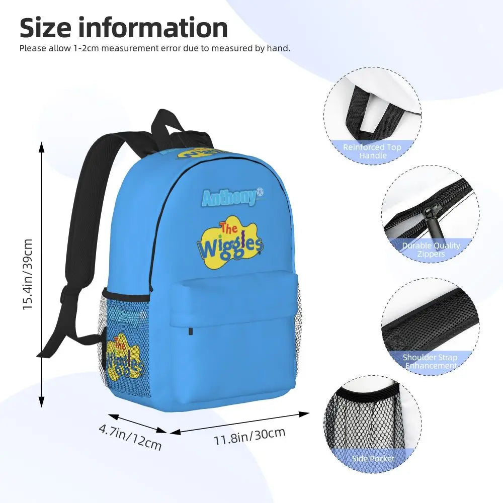 The Wiggles Tv Show Music Band Backpack Student Boys Girls BookBag Children School Bag Computer Shoulder Bags for Men Women