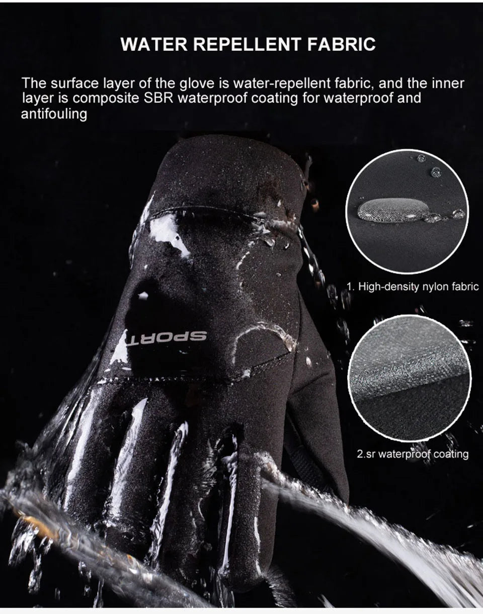 GTUBIKE Winter Men's Women's Warm Gloves Windproof Waterproof Touchscreen Gloves Outdoor Sports Running Fishing Cycling Glove