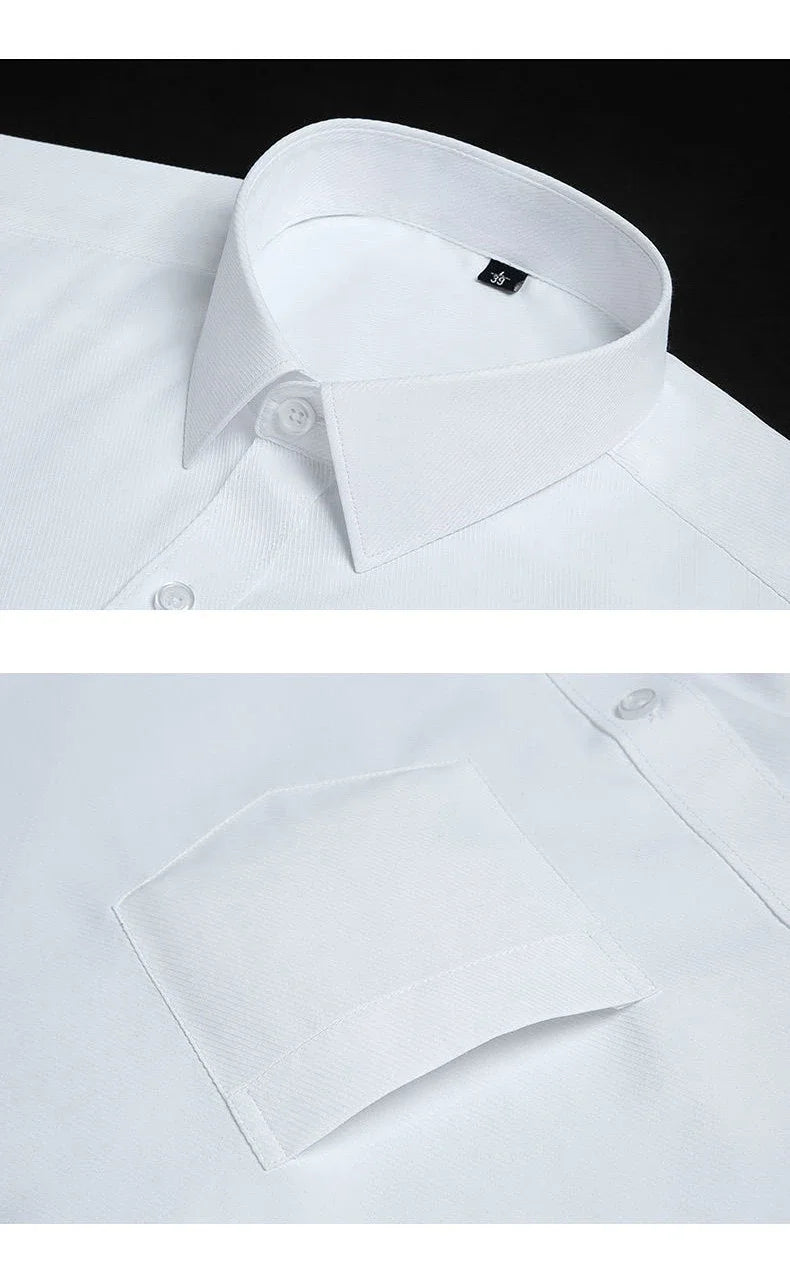 Mens Fashion Long Sleeve Shirts Cotton Spring Autumn Slim Fit White Blue Black Smart Male Casual Shirt Solid Clothing KOACUS