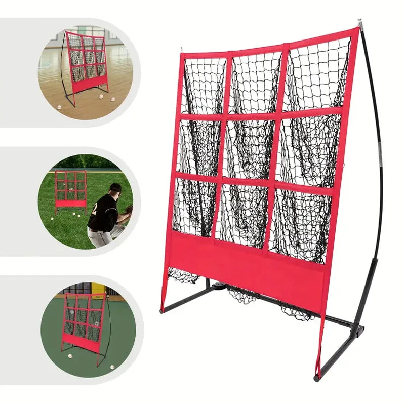 1 Nine-Square Indoor/Outdoor Baseball Practice Net Training Equipment For Baseball Players