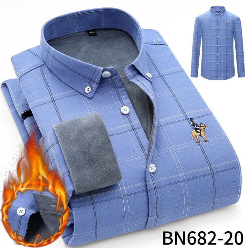 Men's long sleeve shirt thick warm autumn and winter comfortable soft high quality everything easy to take care of the street