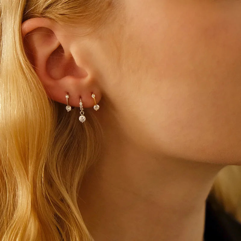 925 Sterling Silver Earrings Exquisite Petite Simple Unique Style Elegant Fashionable Light Luxurious Ear Accessories for Women