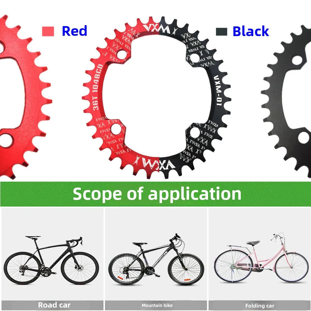 Bike 104BCD Elliptic mountain bike 32T 34T 36T 38T modified plus and minus teeth single tooth disc bycicle accesories Crank