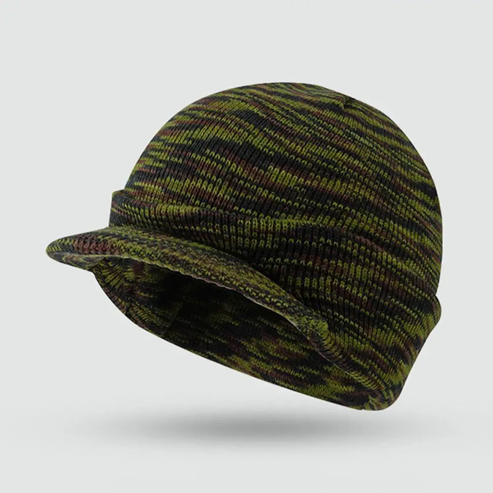 Solid Color Short-brimmed Hats Army Style Knitted Hat Peaked Caps Autumn Winter Versatile Warm Hats Fashion Knitting Men‘s Hats