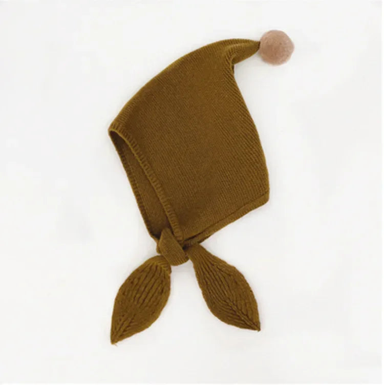 Knitted Kids' Hats for Fall and Winter - Cashmere Caps for Boys and Girls with Pointed Ears Design