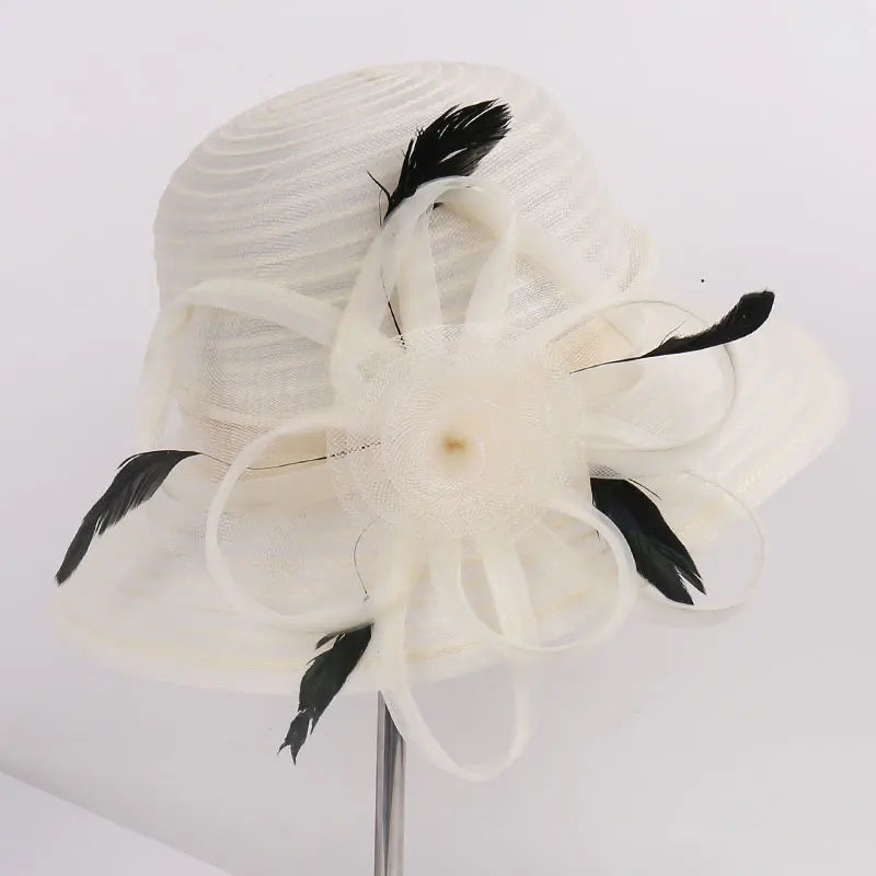 Wedding Hats Breathable Women Outdoor Sun Hat Fedora UV Protection for Anglers' Sunny Days Caps Travel Feather Adjustable Cap