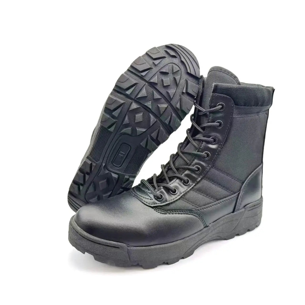 Black High-Top Tactical Boots Lightweight Wear-Resistant for Men And Women Comfortable Military Style Shoes
