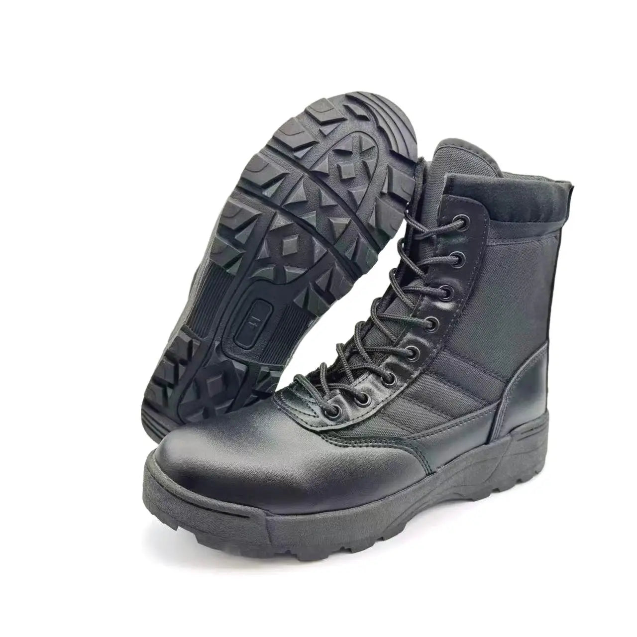 Black High-Top Tactical Boots Lightweight Wear-Resistant for Men And Women Comfortable Military Style Shoes