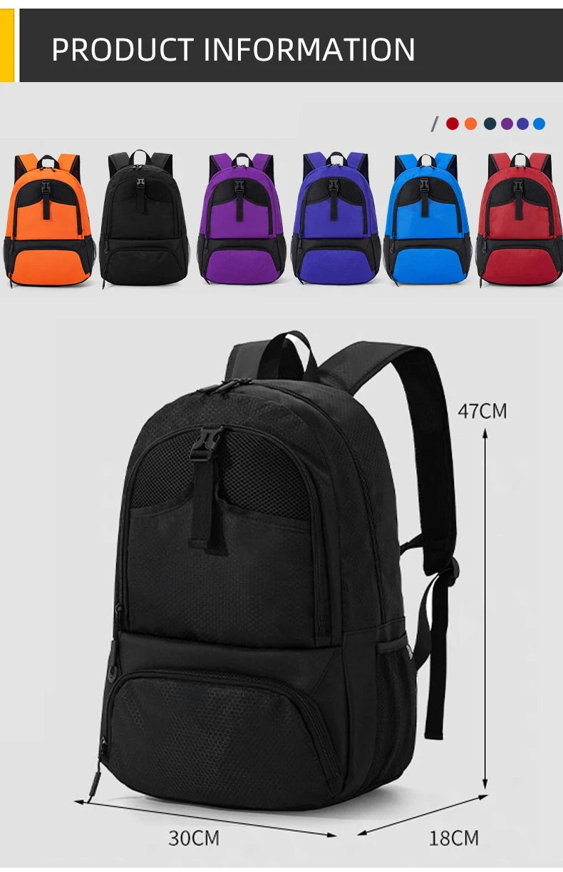 Sports Gym Fitness Yoga Backpack with Shoes Pocket Outdoor Large Camping Hiking Basketball Bag Capacity Soccer Equipment Pack