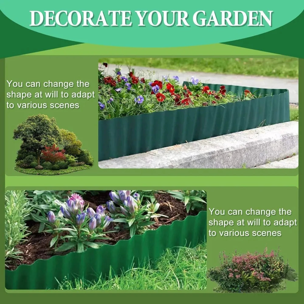 Bendable Plastic Garden Fence Moisture-resistant Cuttable Lawn Border Fence Weatherproof Flower Bed Edging Fence Plant Landscape