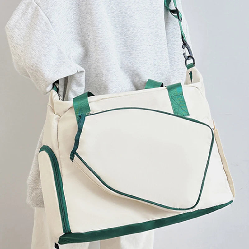 All-Sport Racket Backpack large Capacity Ventilated Shoe StorageWaterproof Tennis Duffel with Detachable Shoulder Strap