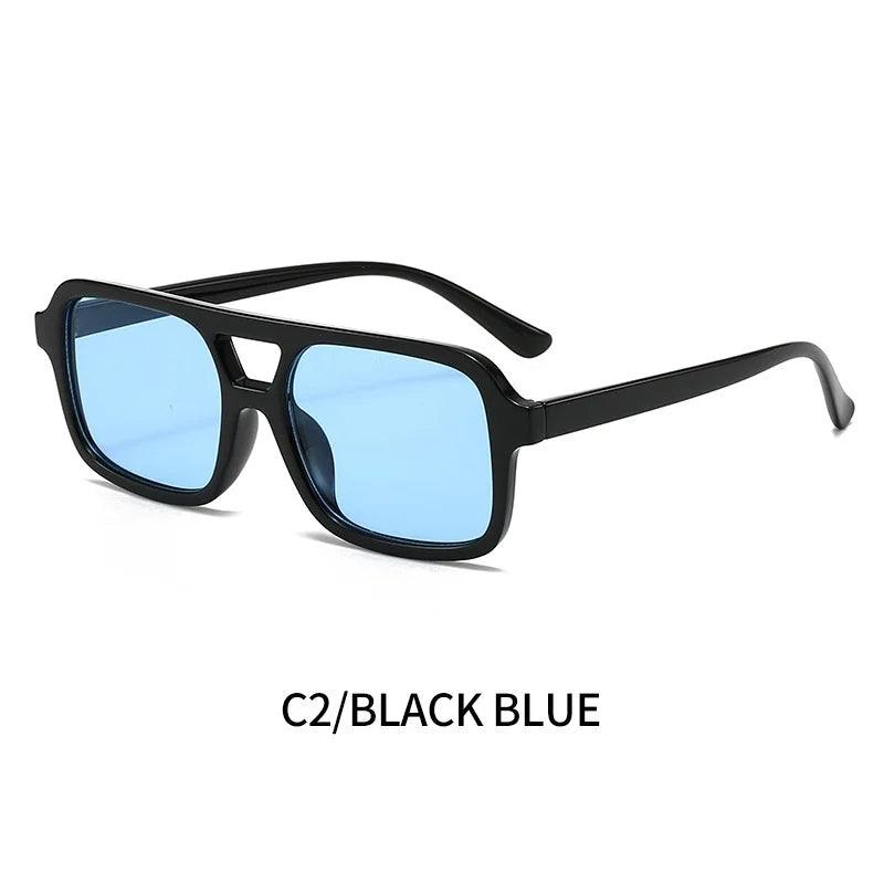 Men Driving Sunglasses Trendy Square Sunglasses Large Frame Yellow Lens Night Vision Glasses Women Retro Sun Glasses Anti Uv400