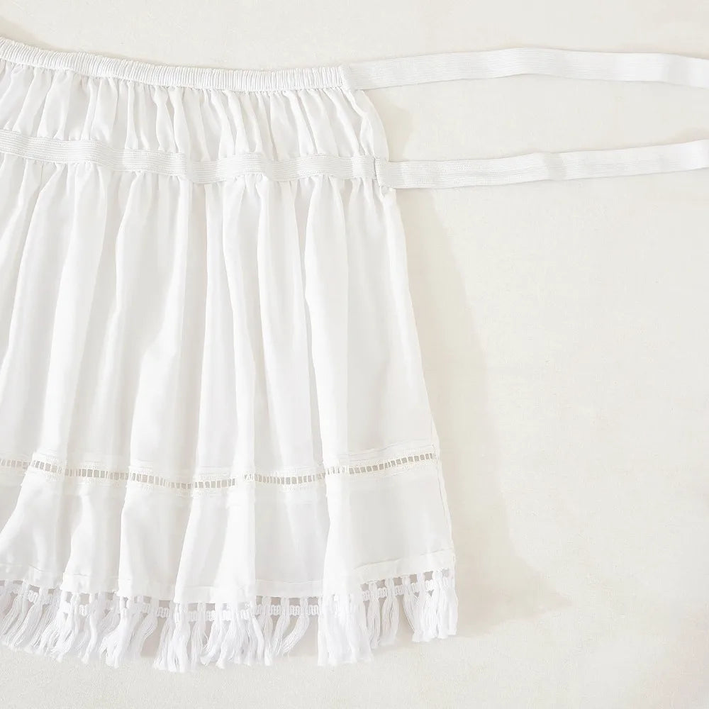 Bed Decoration Elastic White Fringed Bed Skirt Stretchable Dust-proof Under-bed Covering Skirt Ruffled Romantic Bedspread Inn