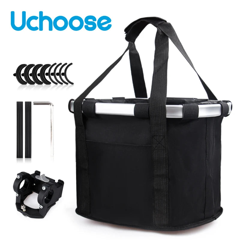 Bike Front Basket Bicycle Pet Carrying Bag Foldable and Detachable Mountainous Bicycle Basket Portable Bicycle Basket 5KG Load