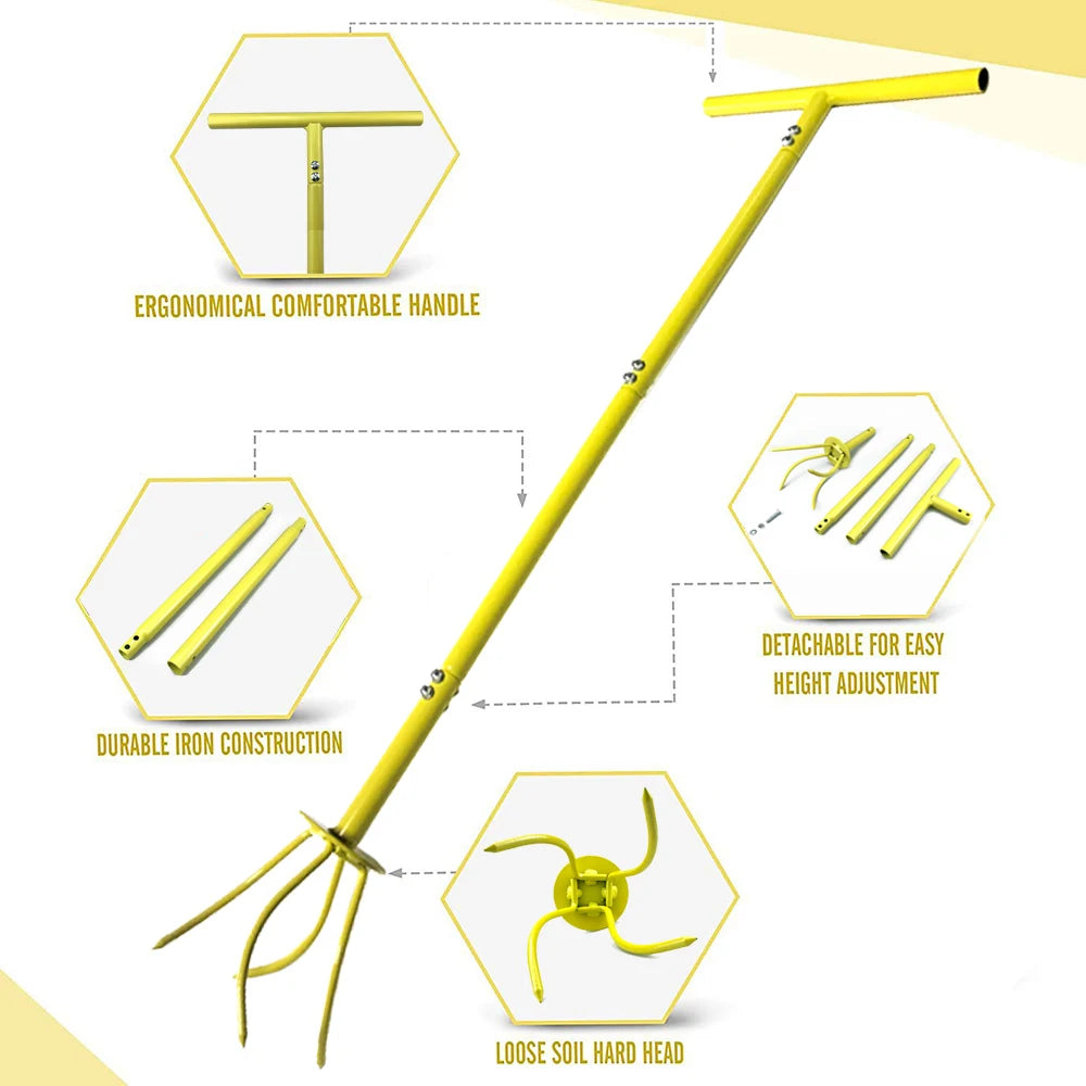 Garden Claw Tool Twist Tiller Labor-saving Soil Catcher Weeder Punch Soil Turning Tool Manual Digger