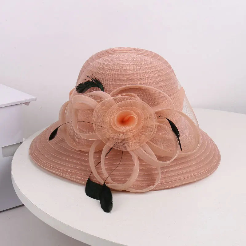 Wedding Hats Breathable Women Outdoor Sun Hat Fedora UV Protection for Anglers' Sunny Days Caps Travel Feather Adjustable Cap