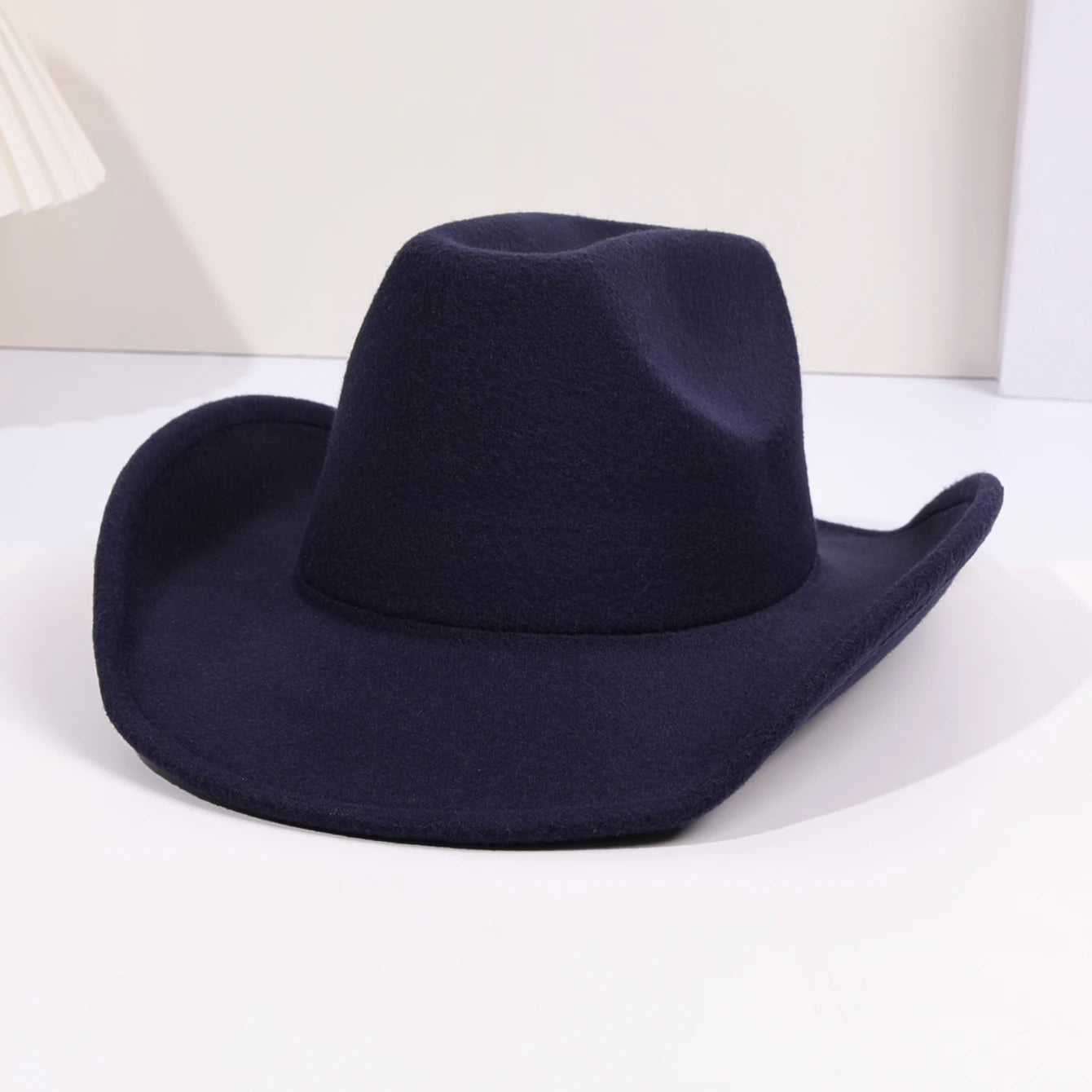 Solid color felt hat, British retro jazz hat, flat brimmed cowhide hat, flat top hat, can be paired with accessories