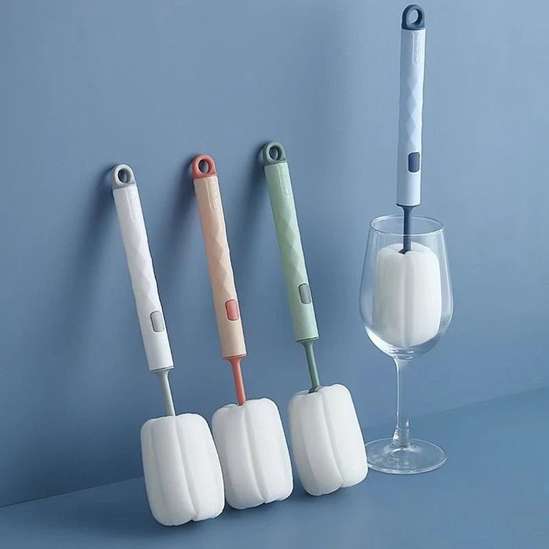Bottle Brush 360 Degree Rotation Baby Pacifier Cup Nipple Cleaning Brushes Set Handheld Soft Head Food Grade Watering