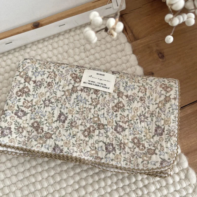 2-3 Layers Baby Blankets Bear Dots Print Cotton Gauze Muslin Swaddle Wrap Newborn Infant Bedding Sleeping Receving Blanket