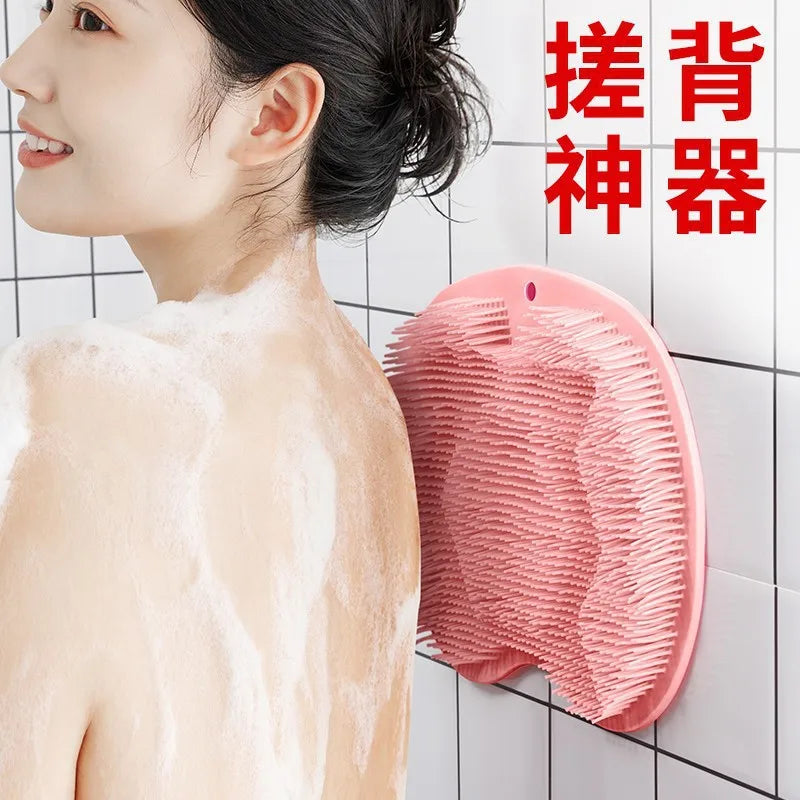 Bathroom wall pasting, back wiping, lazy silicone bath brush, suction cup, back wiping, foot massage cleaning, bath brush