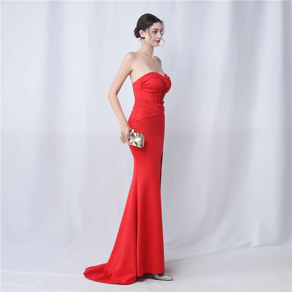 Formal Dresses for Special Events Satin Evening Dress Luxury Woman Party Occasion Long Event Elegant Women Luxurious Mermaid