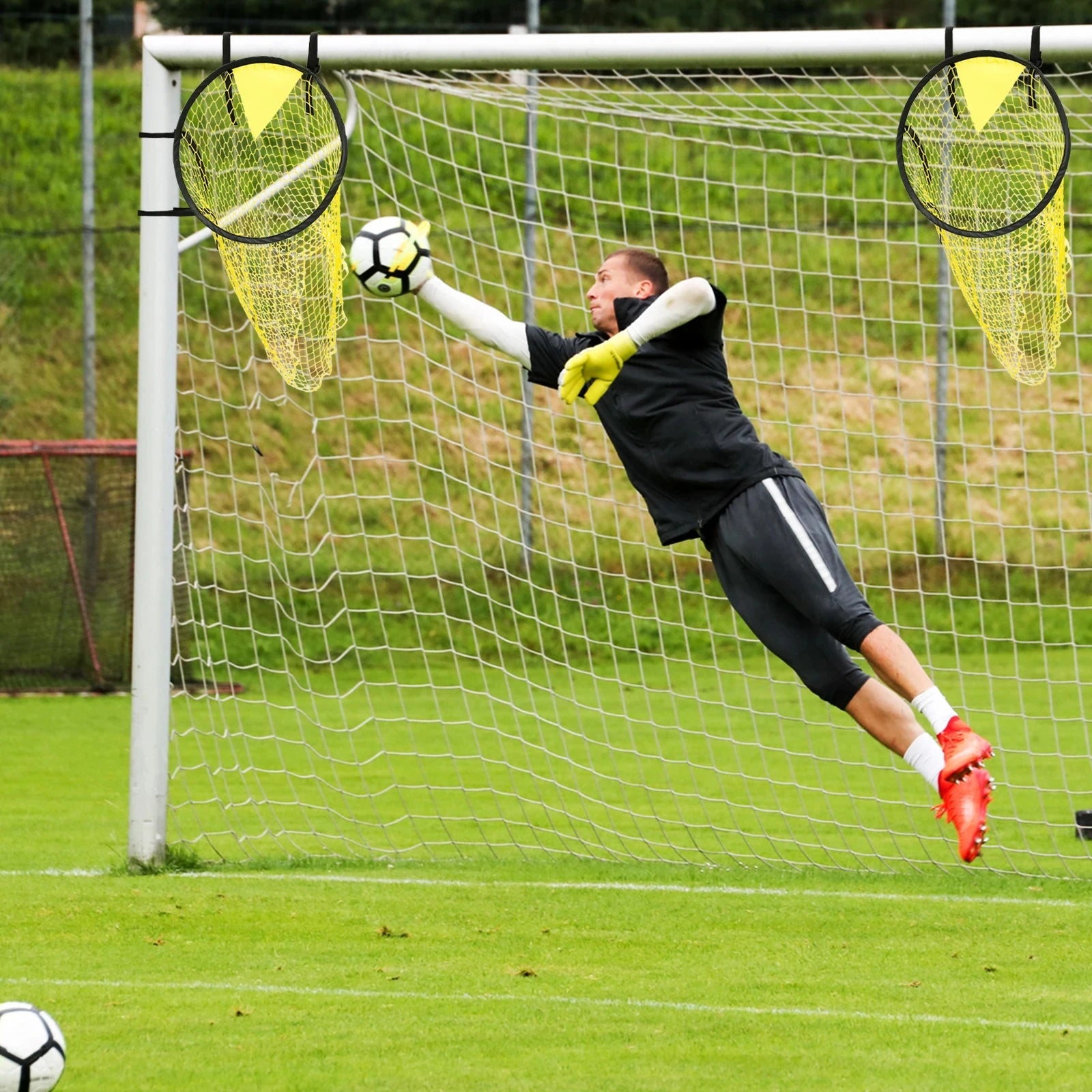 1/2pcs Soccer Training Shooting Net Equipment Football Training Target Net Goal Youth Free Kick Practice Shooting Soccer Topshot