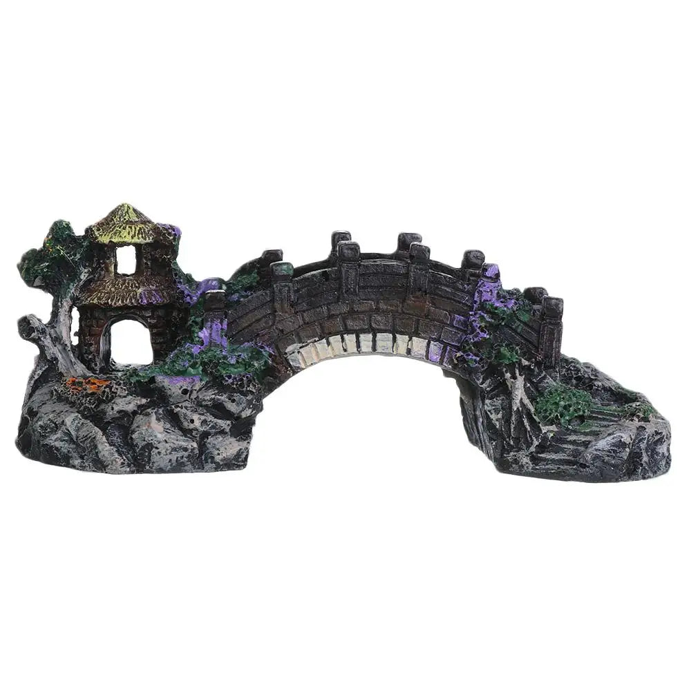 New Accessories Aquatic Pet Supplies Resin Aquarium Ornaments Fish Tank Ornament Artificial Bridge Rockery Fake Landscaping