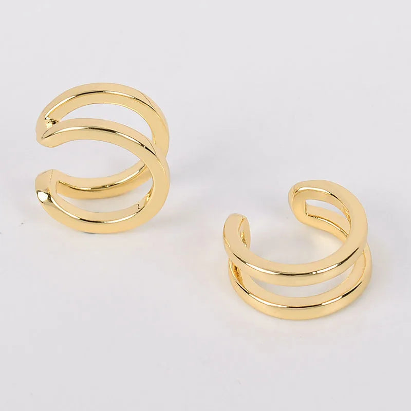 Stackable Earrings Without Ear Hole Star Wrap Clip On Earrings Earcuff for Women Ear Screen Climb Cuffs Fake Piercing One pair