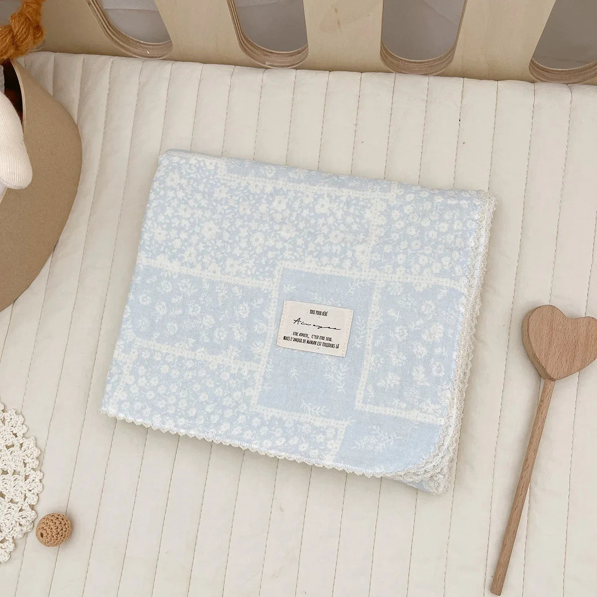2-3 Layers Baby Blankets Bear Dots Print Cotton Gauze Muslin Swaddle Wrap Newborn Infant Bedding Sleeping Receving Blanket