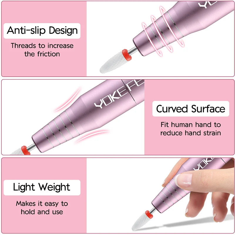 30000RPM USB Nail Drill Machine For Acrylic Nail Gel Polish Milling Smoothing Calluses Manicure Machine Nail Art Salon Equipment