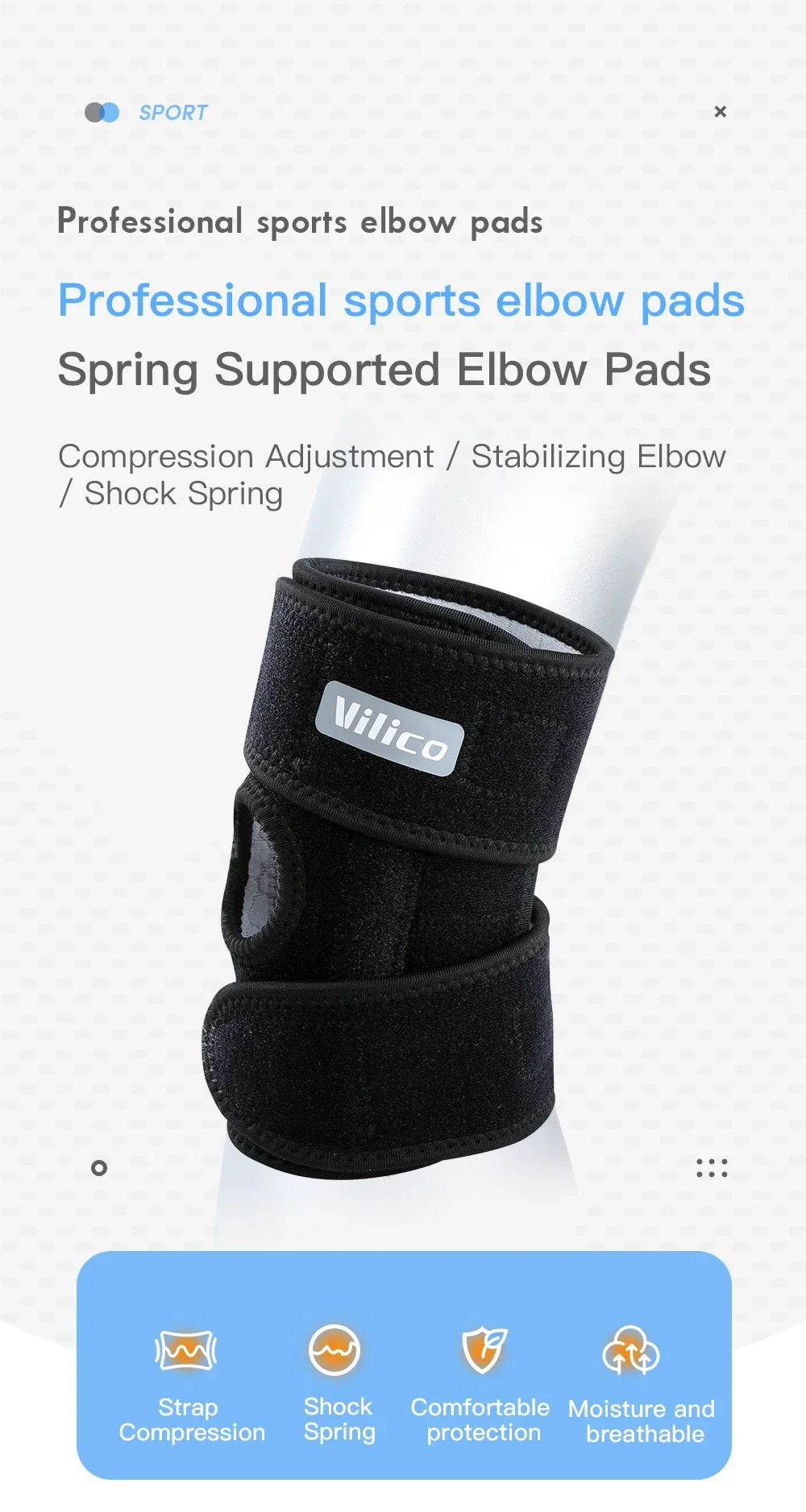 Fitness Basketball Cycling Outdoor Sports Elbow Protection With Spring Support Breathable Pressure Fixation Protective Equipment