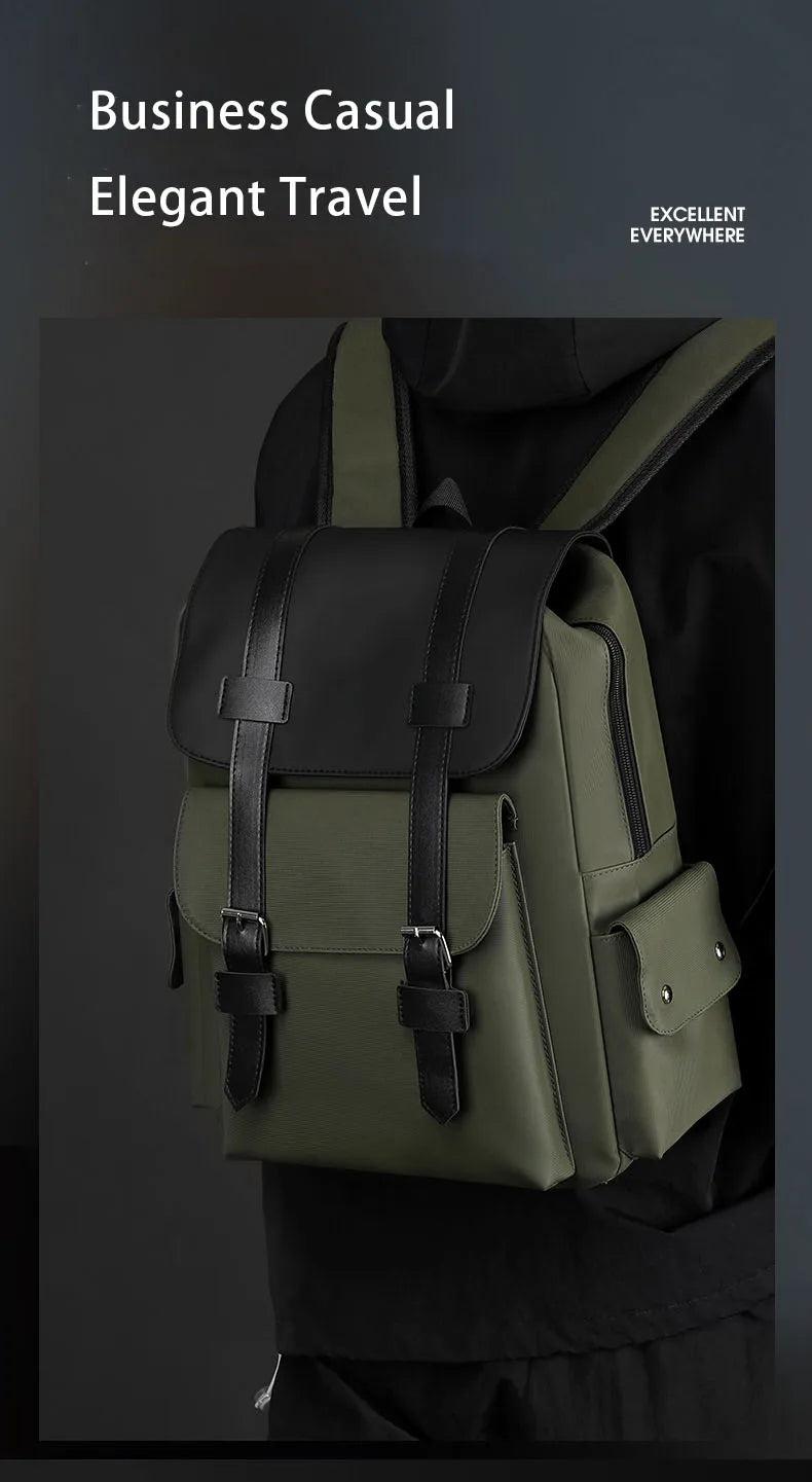 New Fashionable Backpack, Trendy Simple Casual Bag, Solid Color Business Travel Bag, Large Capacity Laptop Bag, Unisex Student School Bag, Multi-Functional Storage Bag