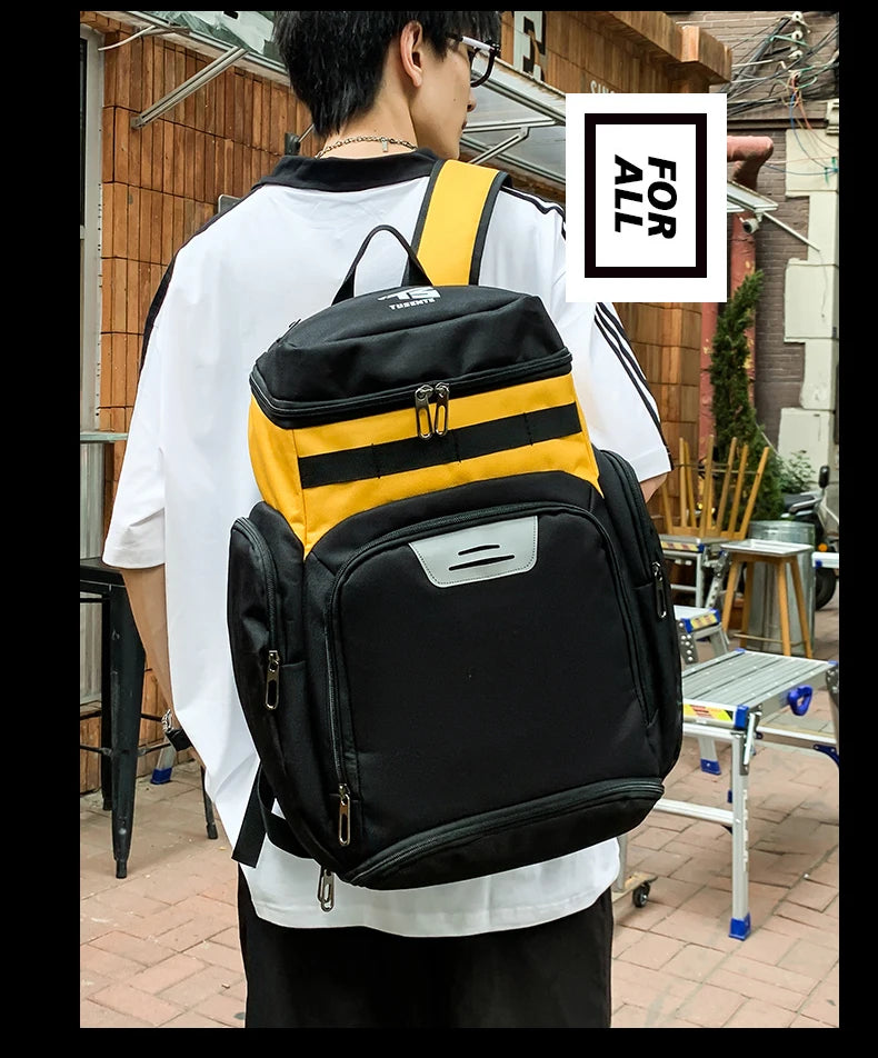 Basketball Soccer Backpack with Shoes Pocket  Outdoor Sports Training Commuting Bag Gym Fitness Bag College Laptop Schoolbag Men