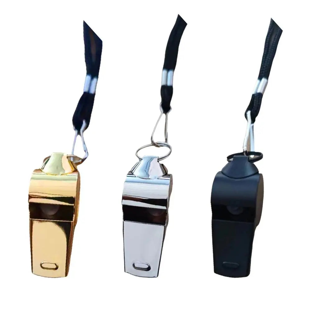 1PC Referee Whistles Metal Whistles Stainless Steel Metal Sports Whistles Sports Equipment With Lanyards Sports Referee Tools