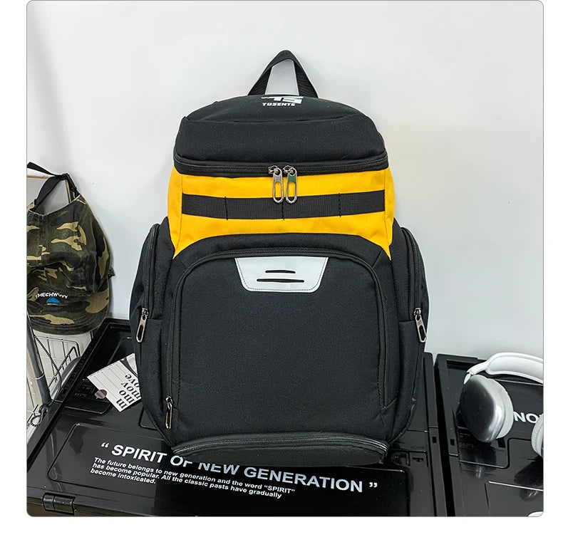 Basketball Soccer Backpack with Shoes Pocket  Outdoor Sports Training Commuting Bag Gym Fitness Bag College Laptop Schoolbag Men