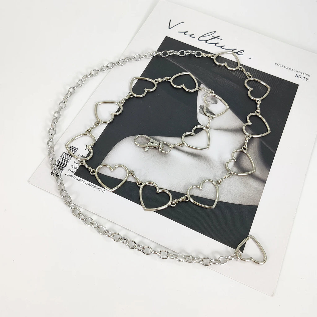 Female belts high-end luxury woman belt Heart Versatile Decoration Goth accessories Y2k belt Punk Waist Chain with Jeans Dress