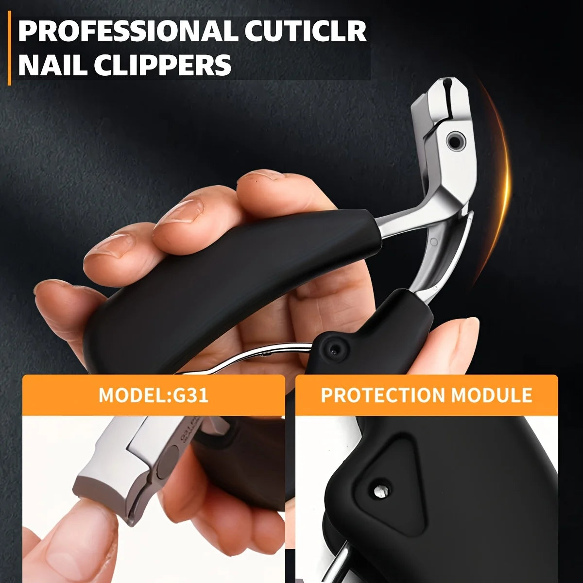 Professional Grade Concave Stainless Steel Nail Clippers for Thick Nails and Ingrown Toenails Sharp Curved Blade for Easy Trimmi