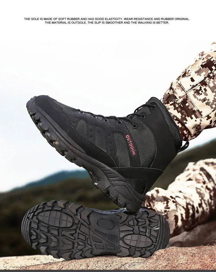 Men Outdoor Boots Winter Ankle Boots Warm Popular Footwear Male Suede Casual Snow Shoes Leather Walking Shoes Hunting Boot