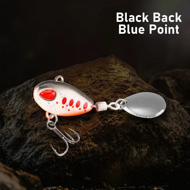 Far Casting Sea Bass Fishing Lures Set Spoon Spinner Bait Sinking Wobblers Metal Jig VIB  Rotating Sequin Tail Saltwater Baits