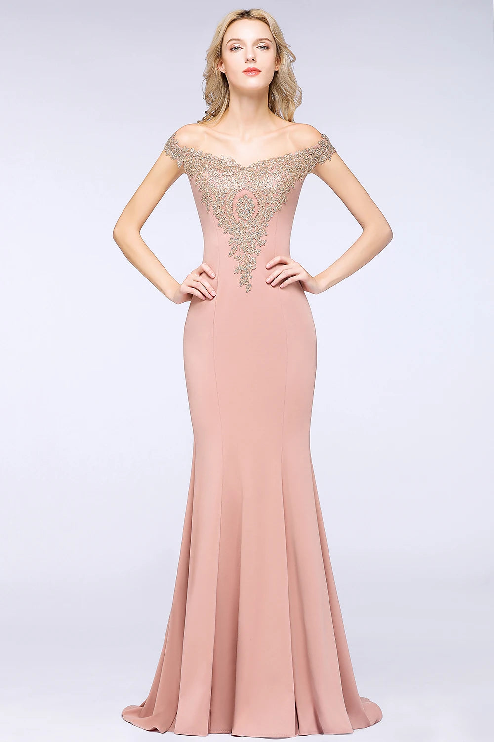 Women Evening Dresses Evening Prom Formal Gowns Wedding Party Long Dress Lace Applique Off Shoulder Dresses Gala