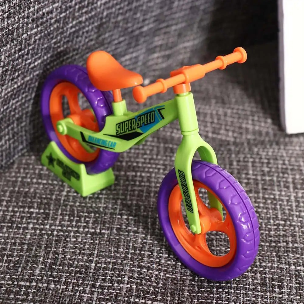Plastics Assembled Balance Car Ornaments Radish Bike Assembled Radish Mini Bike Mini Balance Car Movable and Sliding Bicycles
