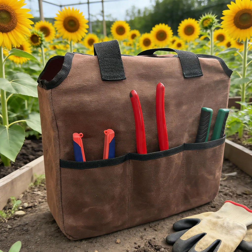 Gardening Canvas Tool Bag Heavy-Duty Reinforced Handle Tote Garden Tool Bag Organizer with Multiple Pocket Storage Gardeners bag