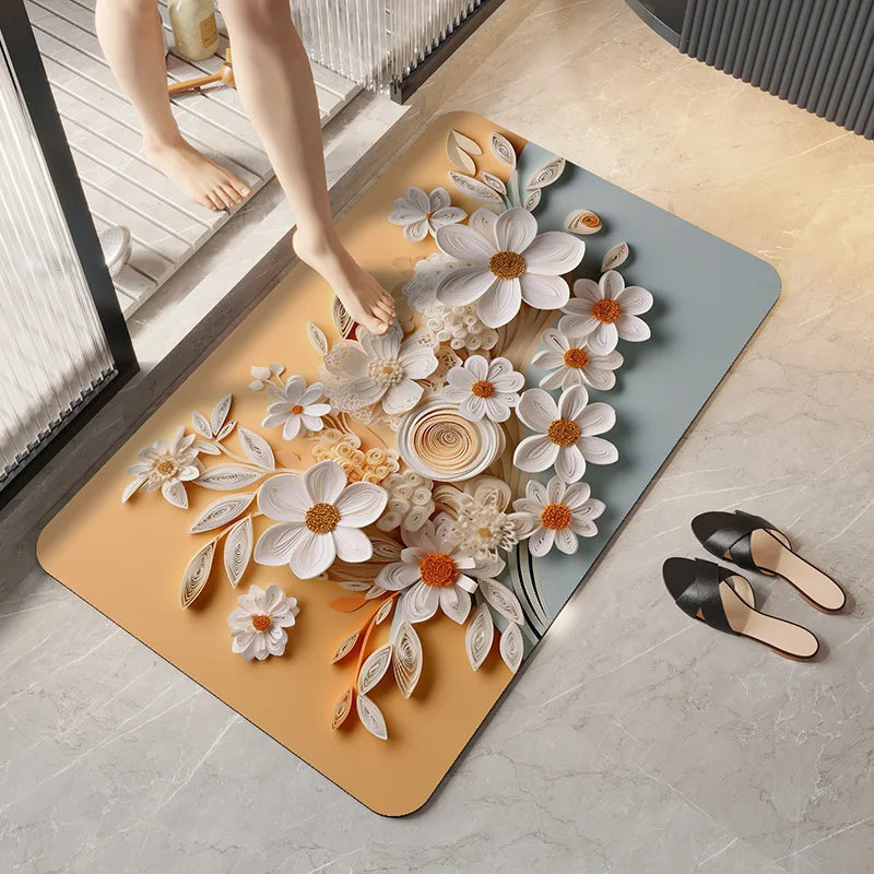 VIKAMABathroom absorbent floor mat, easy to maintain, non-slip, quick-drying home carpet