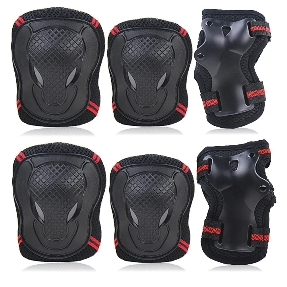 6Pcs/Set Sports Protective Gear Set Skating Knee Pad Elbow Pad Wrist Hand Protector for Kid Adult Cycling Roller Rock Climbing