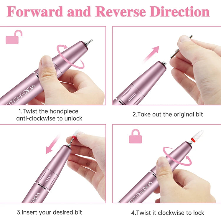 30000RPM USB Nail Drill Machine For Acrylic Nail Gel Polish Milling Smoothing Calluses Manicure Machine Nail Art Salon Equipment