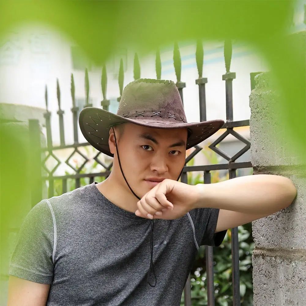 Women Men Cowboy Hat Western Suede Cowgirl Hats Fashion West Fancy Dress Party Headwear Unisex Cap