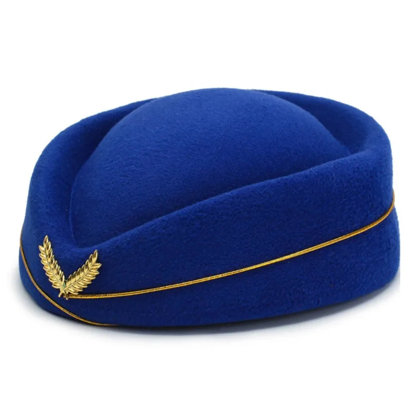 Air Hostesses Hat Stewardess Hat Beret Hat Women Formal Uniform Caps Accessory Party Hats Costume Accessories