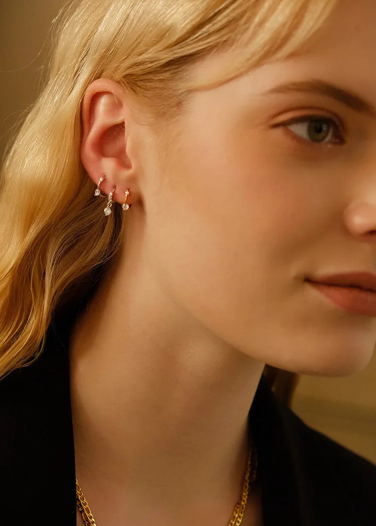 925 Sterling Silver Earrings Exquisite Petite Simple Unique Style Elegant Fashionable Light Luxurious Ear Accessories for Women