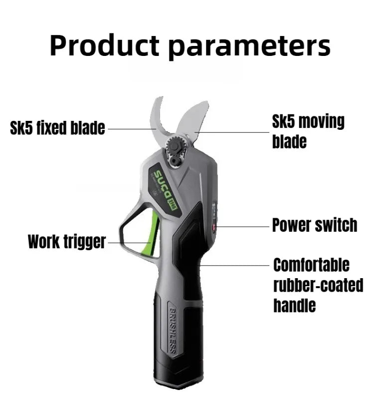 Garden Electric Pruning Shears Hand Tools Battery Pruning Scissors for Gardening Professional Gardening Tool and Accessories